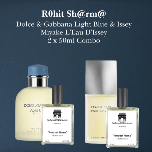 R0hit Sh@rm@ - Light Blue Pour Homme & L'Eau d'Issey Pour Homme 50ml Combo