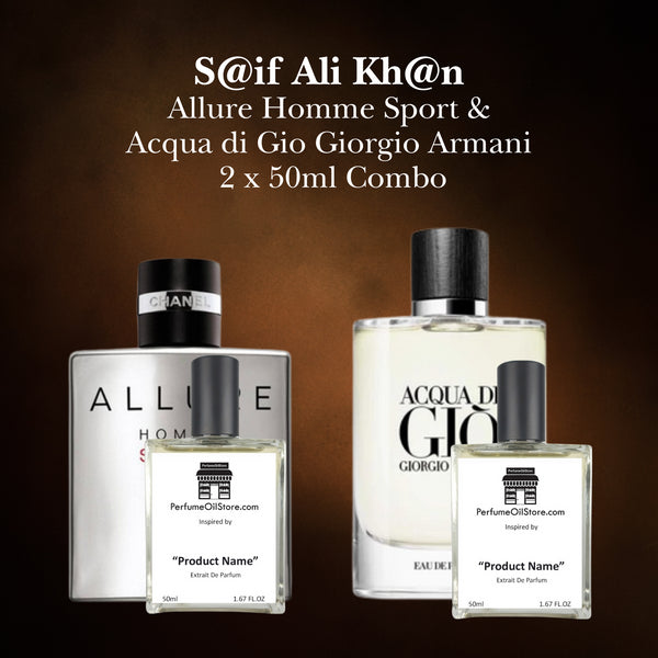 S@if Ali Kh@n - Allure Homme Sport & Acqua di Gio Giorgio Armani 50ml Combo