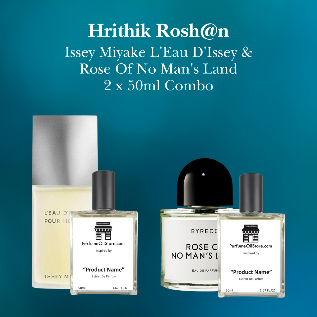 Hrithik Rosh@n - L'Eau d'Issey by Issey Miyake & Rose Of No Man's Land Byredo 50ml  Combo
